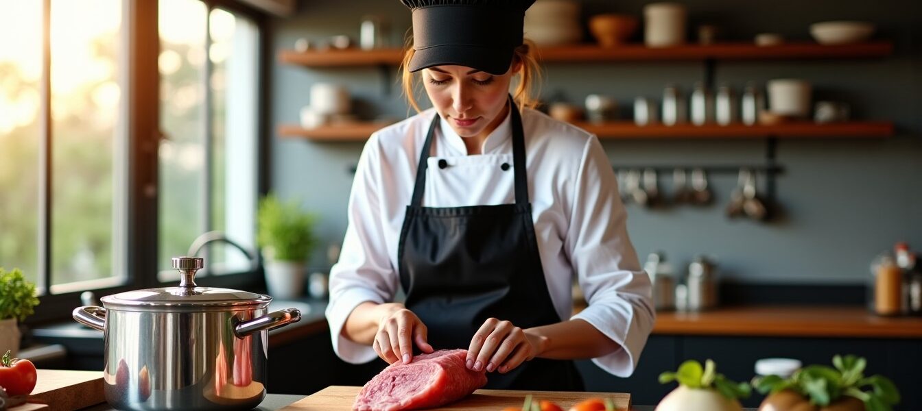 Le secret dévoilé de la cocotte minute : réussir une tête de veau roulée en un temps record
