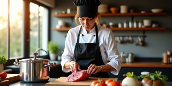 Le secret dévoilé de la cocotte minute : réussir une tête de veau roulée en un temps record