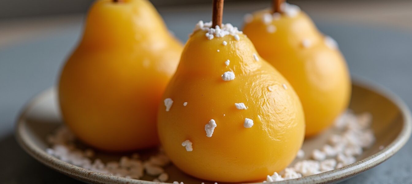 Poires Pochées à la Vanille : L’Alliance Parfaite du Raffinement et de la Douceur pour un Dessert Inoubliable