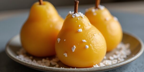 Poires Pochées à la Vanille : L’Alliance Parfaite du Raffinement et de la Douceur pour un Dessert Inoubliable