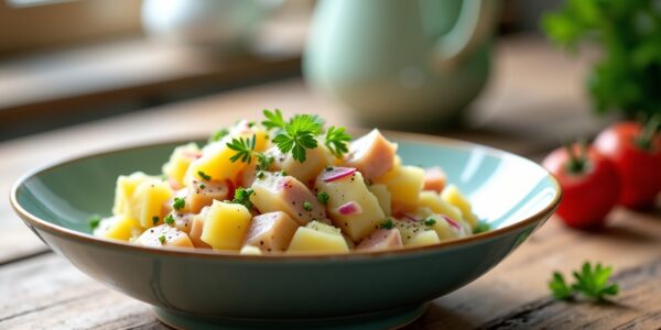 Délicieuse recette : préparez une salade de pommes de terre au hareng pleine de saveurs