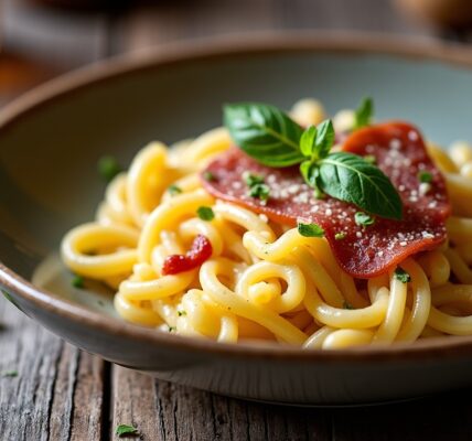 La véritable Carbonara italienne : œuf frais, pecorino affiné et guanciale croustillant