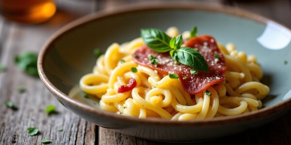 La véritable Carbonara italienne : œuf frais, pecorino affiné et guanciale croustillant