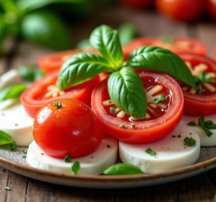 Salade Caprese : la fraîcheur italienne avec tomate, mozzarella et basilic